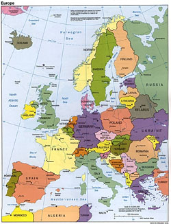Europa - mapa polityczna.