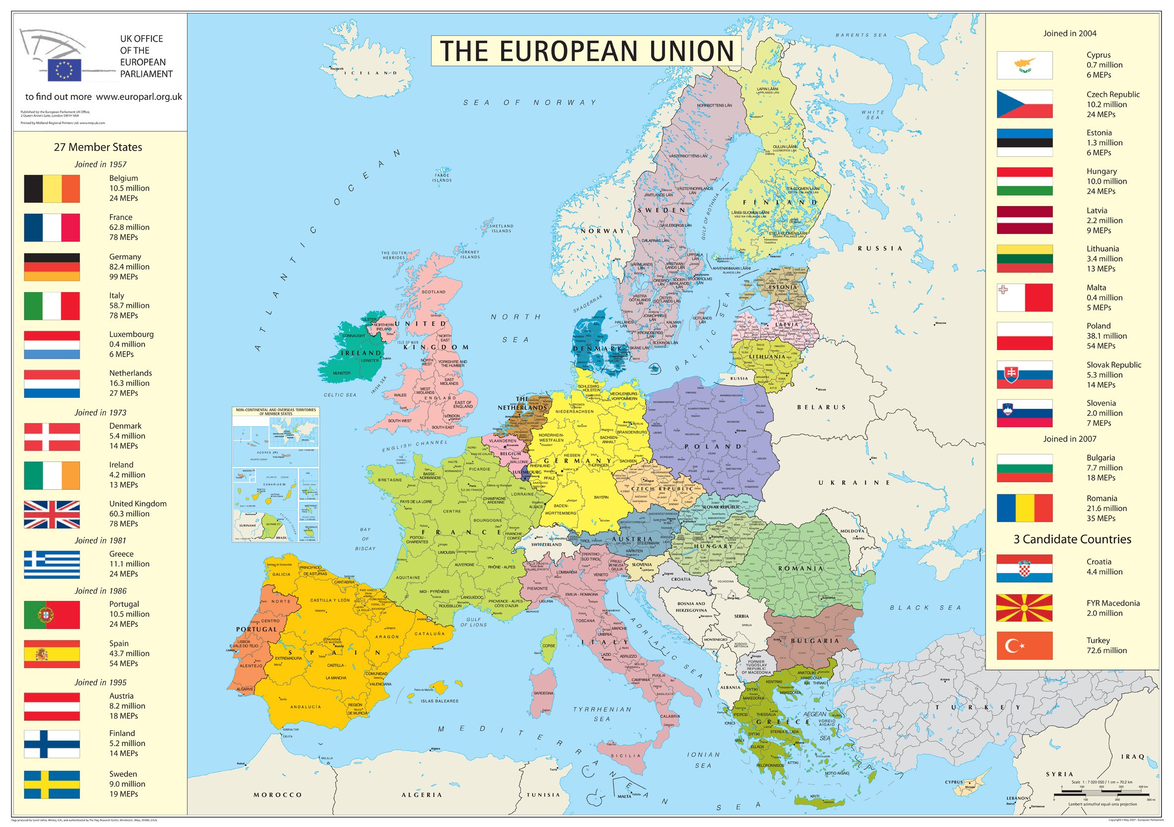 Mapy Europy Mapa Europy W J zyku Angielskim Polityczna 