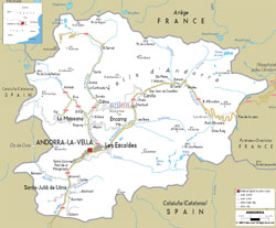 Mapa drogowa Andory.