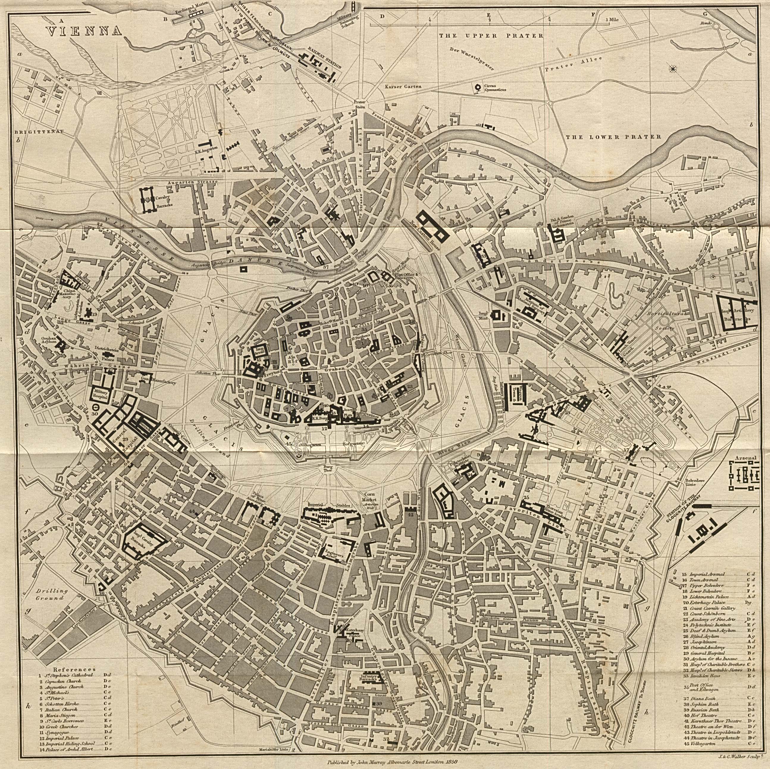 Mapy Wiednia Szczegółowa Mapa Miasta Wiedeń W Języku Angielskim