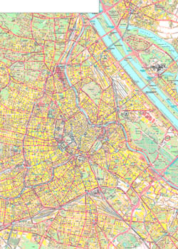 Mapa miasta Wiedeń.