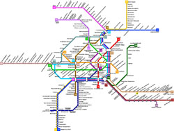Mapa transportu publicznego Wiednia.