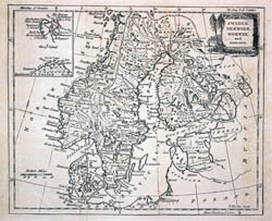 Duża szczegółowa stara mapa Skandynawii - 1780.