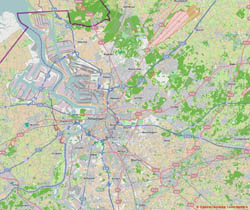 Mapa drogowa Antwerpii i okolic.