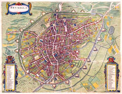 Duża szczegółowa mapa stara miasta Brukseli - 1657.