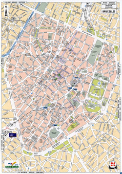 Duża szczegółowa mapa drogowa miasta Brukseli.