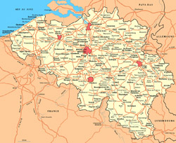 Mapa drogowa Belgii.