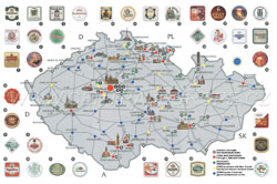 Szczegółowa mapa czeskich piwnic i piwa.