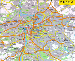Mapa drogowa Pragi.