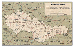 Stara polityczna mapa Czechosłowacji.