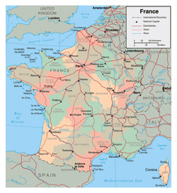 Szczegółowa mapa administracyjna Francji.