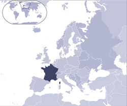 Mapa lokalizacji Francji.