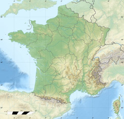 Mapa topograficzna Francji.