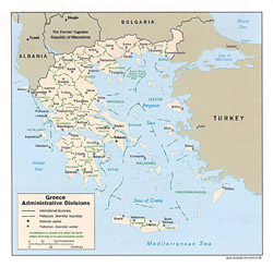 Mapa administracyjna Grecji.