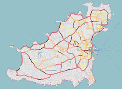 Mapa drogowa Guernsey.