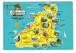 Mapa turystyczna Guernsey.