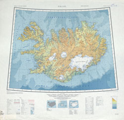 Szczegółowa mapa topograficzna Islandii.