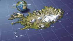 Panoramiczna mapa Islandii.