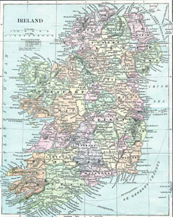 Stara mapa Irlandii.