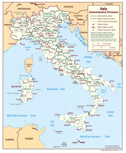 Internetowa mapa administracyjna Włoch.
