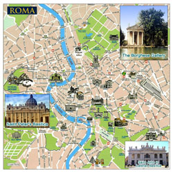 Mapa turystyczna miasta Rzym.