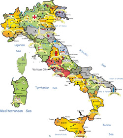 Internetowa mapa turystyczna Włoch.