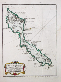 Stara mapa wyspy Jan Mayen.