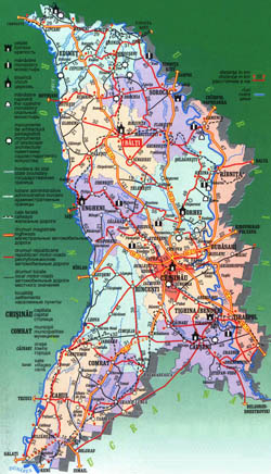 Szczegółowa mapa turystyczna Mołdowy.