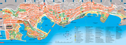 Duża mapa turystyczna Monako.
