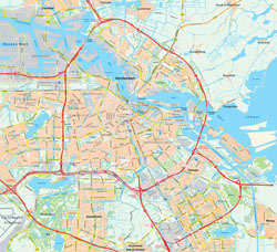 Szczegółowa mapa miasta Amsterdam.
