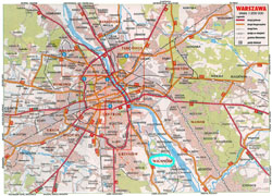 Mapa drogowa Warszawy.