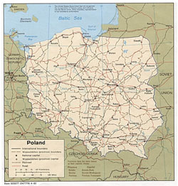 Mapa polityczna i administracyjna Polski.