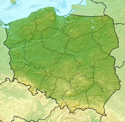 Reliefowa mapa Polski.