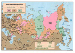 Internetowa mapa administracyjna Rosji.