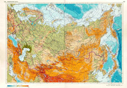 Szczegółowa mapa fizyczna Rosji.