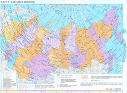 Mapa stref czasowych w Rosji.