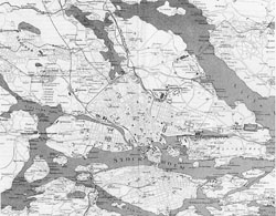 Szczegółowa stara mapa Sztokholmu - 1912.