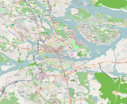 Duża mapa przejazdy przez Sztokholm.