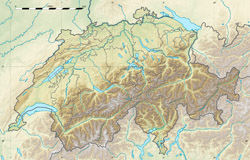 Mapa reliefowa Szwajcarii.