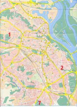 Duża szczegółowa mapa ulic centrum Kijowa.