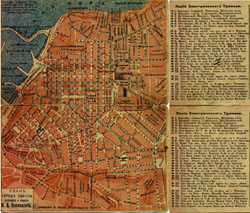 Stara mapa centrum Odessy 1917 roku.