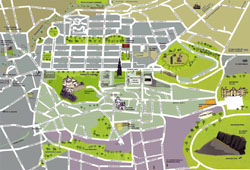 Szczegółowa mapa turystyczna centrum Edynburga.