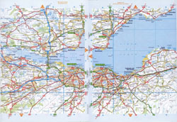 Duża szczegółowa mapa samochodowa Edynburga i okolic.