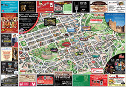 Duża szczegółowa mapa turystyczna oraz informacyjna centrum Edynburga.