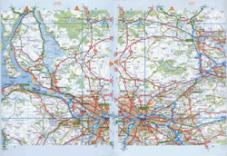 Duża szczegółowe mapa samochodowa Glasgow i okolic.