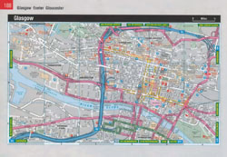 Duża szczegółowa mapa drogowa centrum Glasgow.