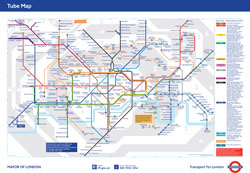 Duża szczegółowa mapa metra miasta Londyn.