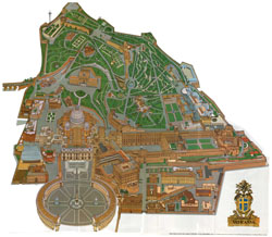 Panoramiczna mapa Watykanu.