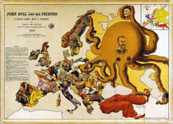 Duża szczegółowa komiczna mapa Europy - 1900.