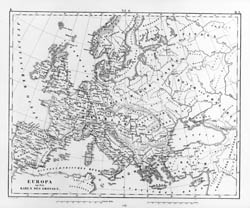 Duża szczegółowa stara mapa Europy 1851 roku.